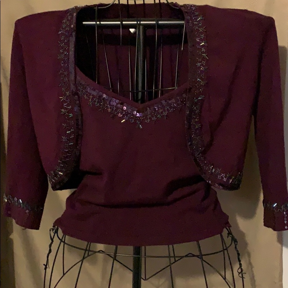 Cache Purple Blouse Set